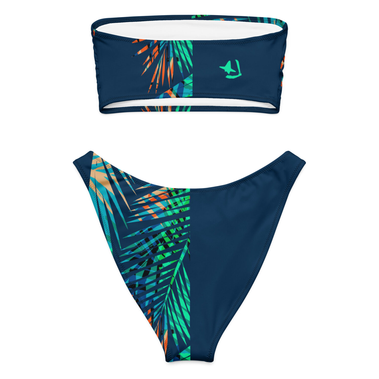 All over print recycled bandeau bikini white back 68504a555e9d3