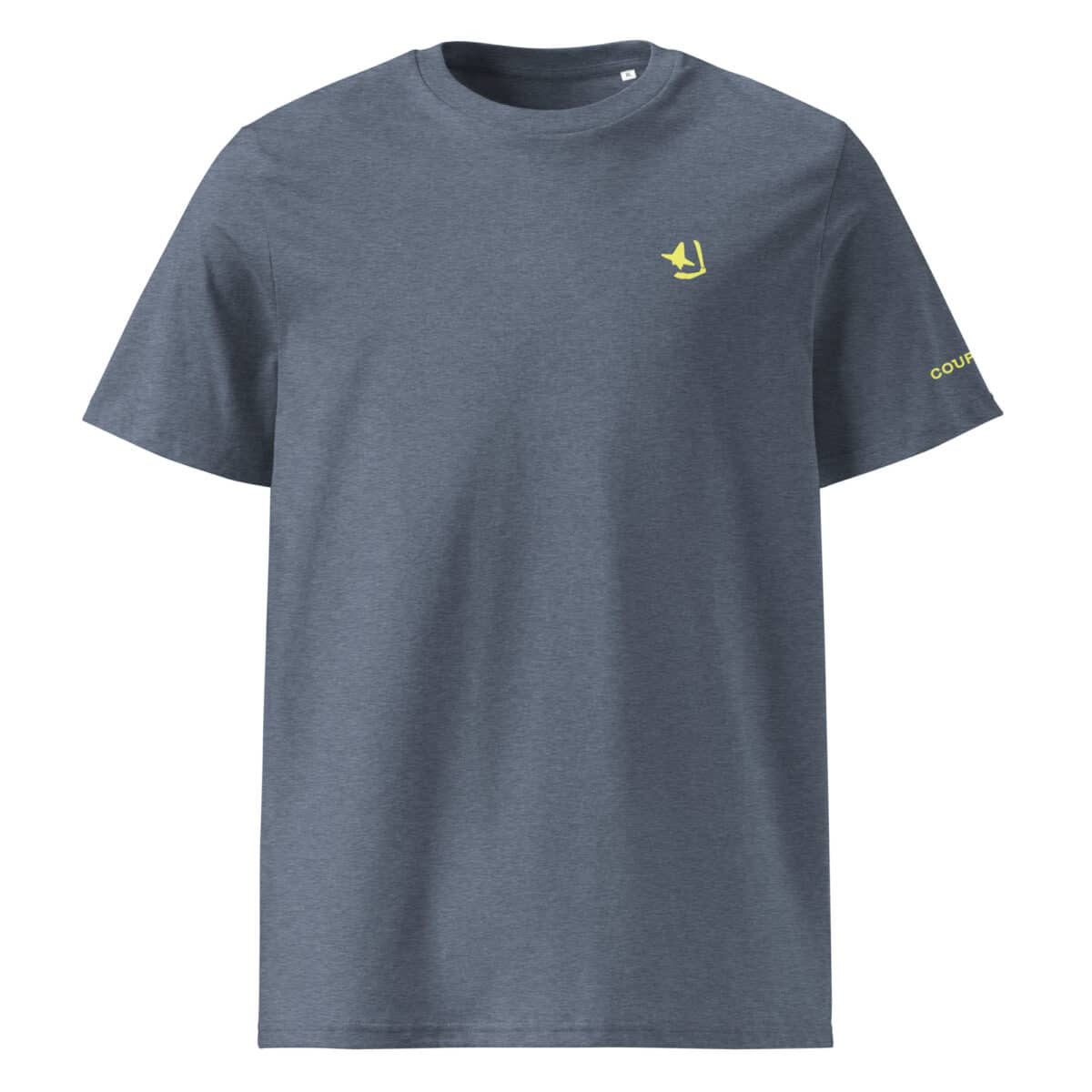 Unisex organic cotton t shirt dark heather blue front 685058b5a61c4.jpg