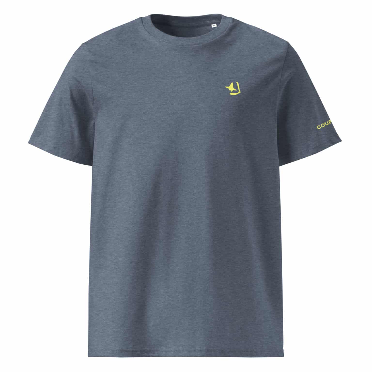 Unisex organic cotton t shirt dark heather blue front 685058b5a61c4.jpg